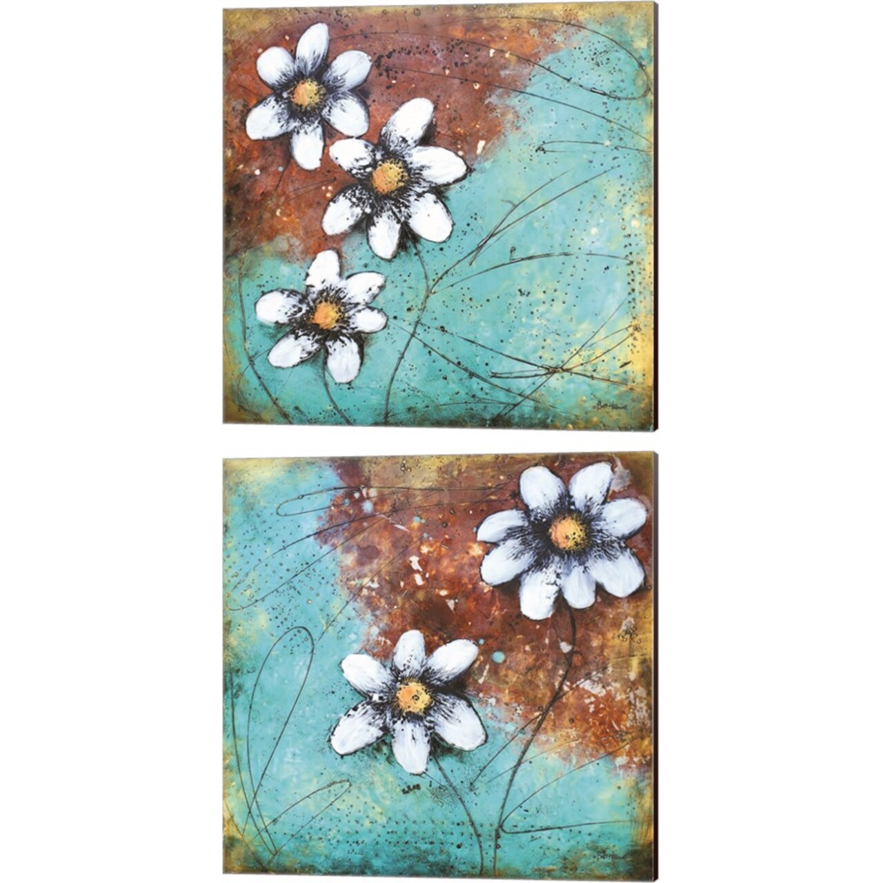 Custom Balance by Britt Hallowell 14" x 14" Canvas Wall Art (Set of 2)